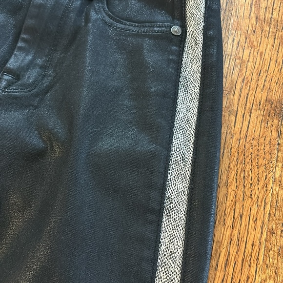 7 for all mankind waxed black pants with side detail, size 25 - Picture 2 of 4